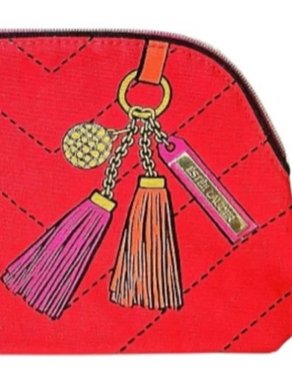 RARE Estée Lauder Beauty Illusion Makeup Bag Set 2 Pc Red Tassel Limited Edition